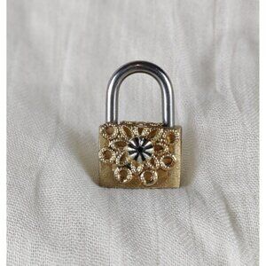 Steampunk Mini Padlock Upcycle Metal Filigree Armadillo Jewelry Key Cosplay